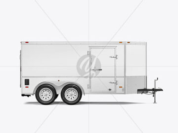 Cargo Trailer Mockup - Side View