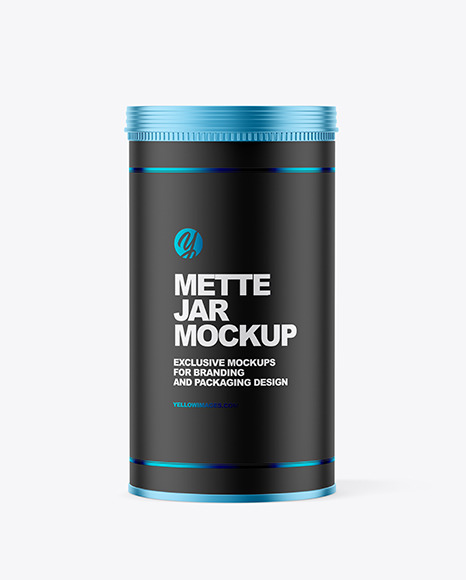 Metallic Jar with Matte Label Mockup