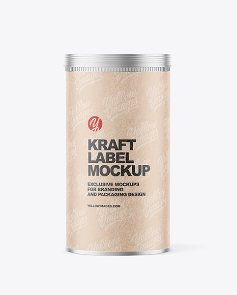 Metallic Jar with Kraft Label Mockup