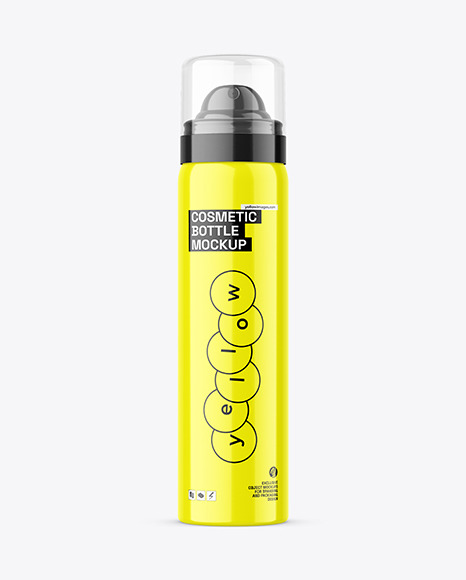 Glossy Deodorant Spray Bottle Mockup