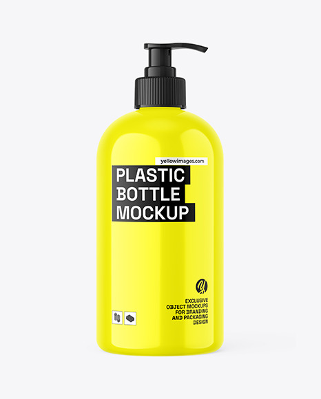 Plastic Bottle w/ Dispenser Mockup