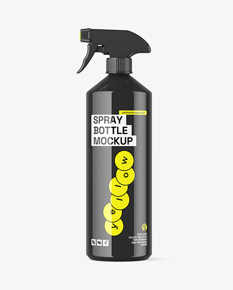 Glossy PET Spray Bottle Mockup