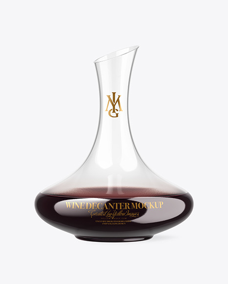 Clear Glass Red Wine Decanter Mockup