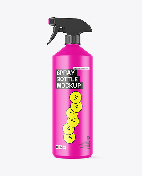 Matte PET Spray Bottle Mockup