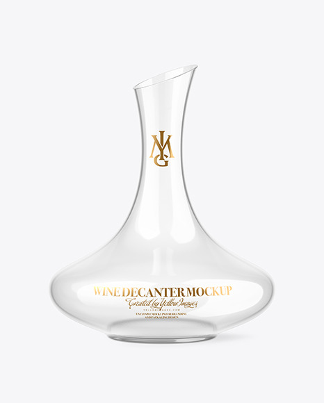 Empty Clear Glass Decanter Mockup