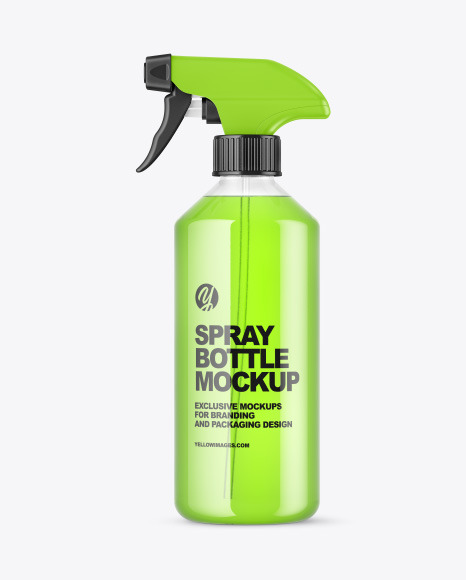Clear PET Spray Bottle Mockup