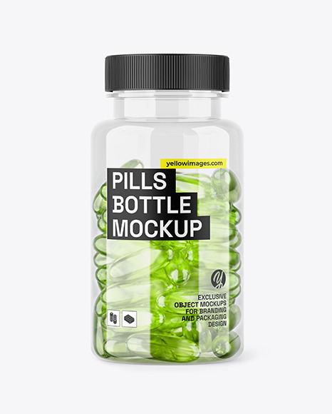 Clear Pill Bottle Mockup