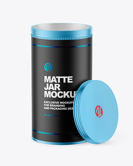 Metallic Jar with Matte Label Mockup