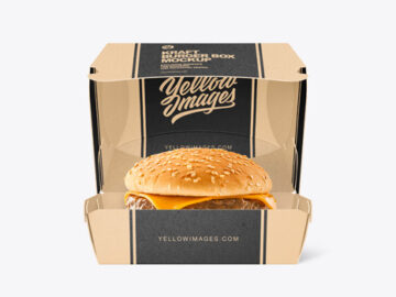 Kraft Box w/ Burger Mockup
