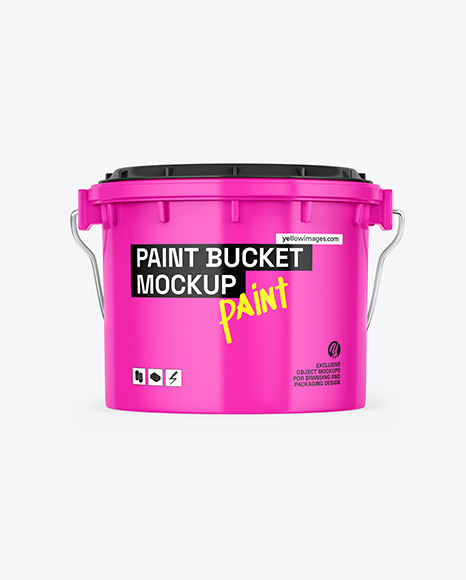 Glossy Paint Bucket Mockup