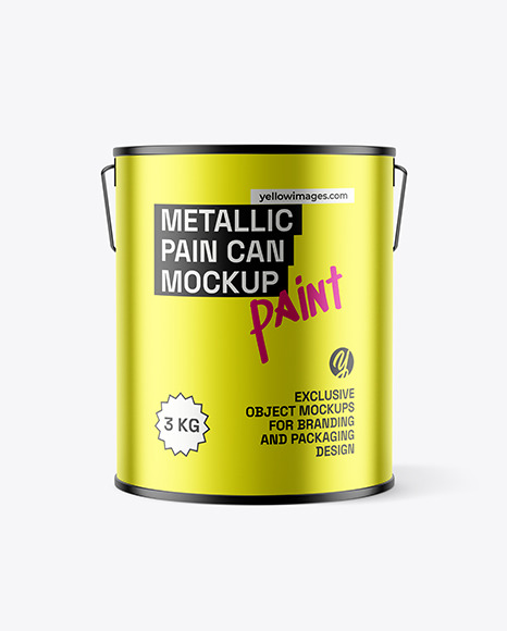 Metallic Paint Can Mockup