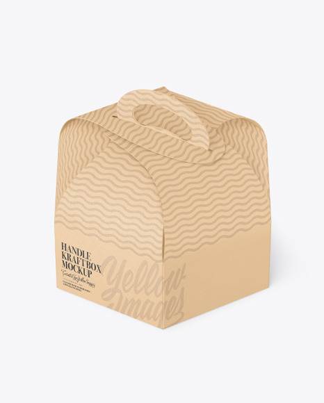 Hexagon Kraft Paper Box W/ Handle Mockup