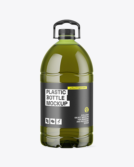 6L Green PET Olive Oil Bottle Mockup