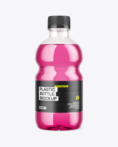 Clear Plastic Bottle w/ Drink Mockup
