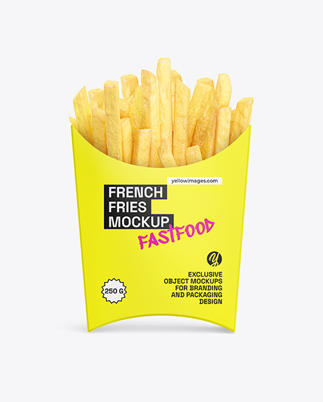 Paper French Fries Packaging Mockup