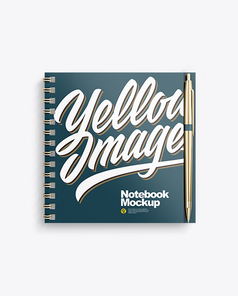 Notebook With Metallic Writing Pen Mockup