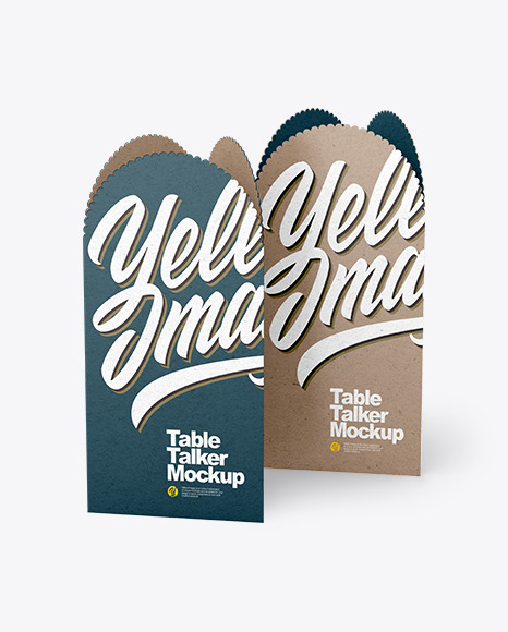 Two Kraft Paper Table Talkers Mockup