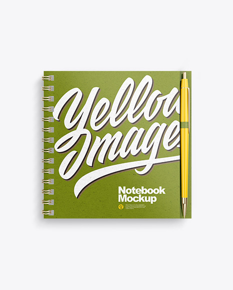 Kraft Notebook With Writing Pen Mockup