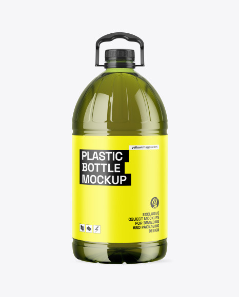 Green PET Olive Oil Bottle Mockup