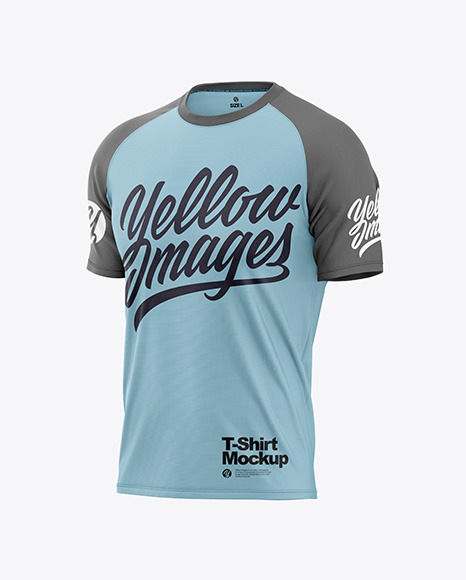 Men's Reglan T-Shirt Mockup - Half Side View