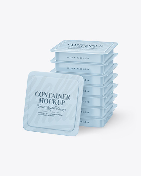 Set of Plastic Containers Mockup