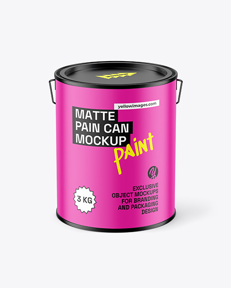 Matte Paint Can Mockup