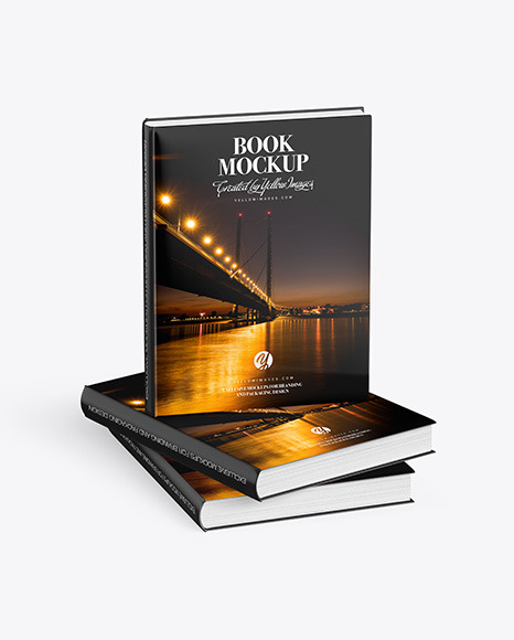 Hardcover Book w/ Glossy Cover Mockup