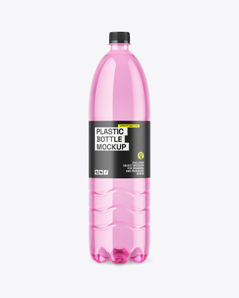 Colored PET Drink Bottle Mockup