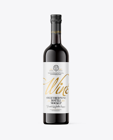 Dark Glass Red Wine Bottle Mockup