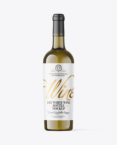 White Wine Dark Bottle Mockup