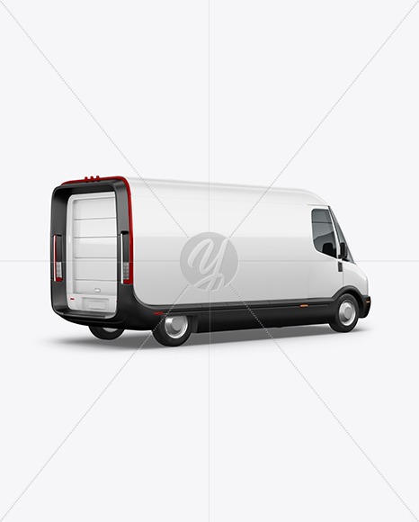 Electric Delivery Van -  Back Half Side View