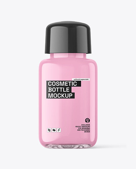 Square Cosmetic Glass Bottle Mockup
