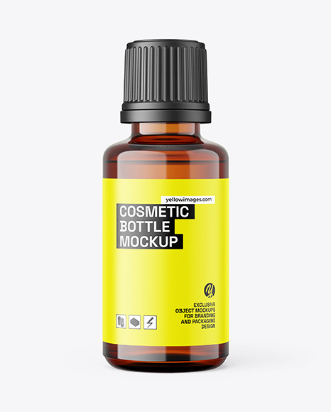30ml Cosmetic Oil Amber Bottle Mockup