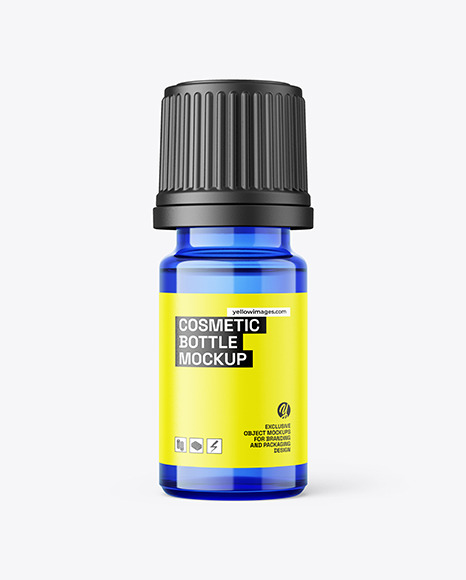 5ml Essential Oil Blue Bottle Mockup
