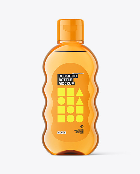 Orange Baby Oil Bottle Mockup