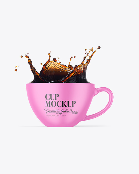 Matte Cup w/ Coffe Splash Mockup