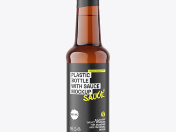 Amber Sauce Bottle Mockup