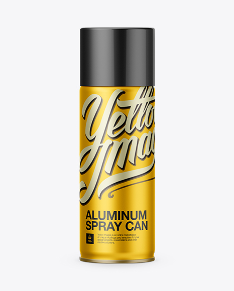 Aluminum Spray Can W/ White Cap Mockup