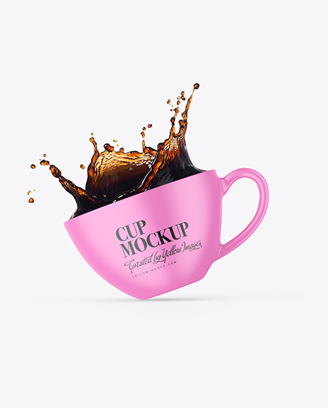 Matte Cup w/ Coffee Splash Mockup