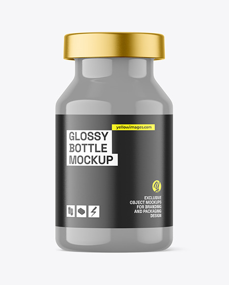 10ml Glossy Bottle w Crimp Seal Cap Mockup