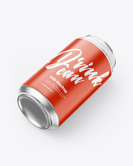 Aluminium Drink Can With Matte Finish Mockup