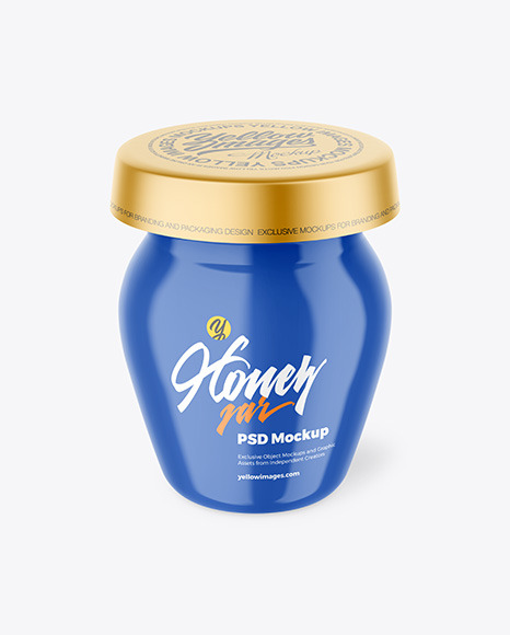Glossy Honey Jar Mockup