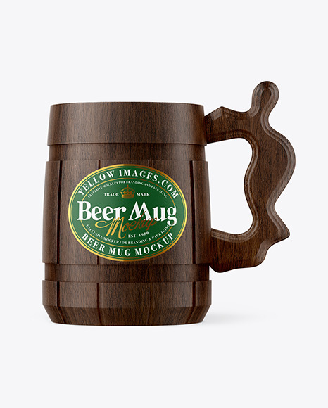 Wood Beer Mug Mockup