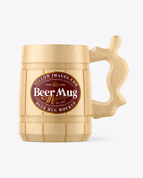 Wood Beer Mug Mockup