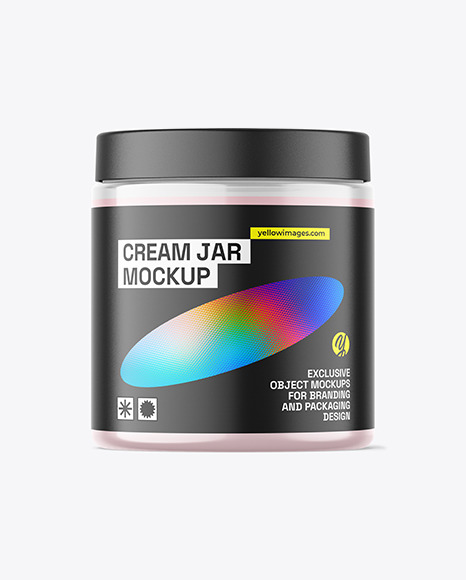 250ml Clear Cosmetic Cream Jar Mockup