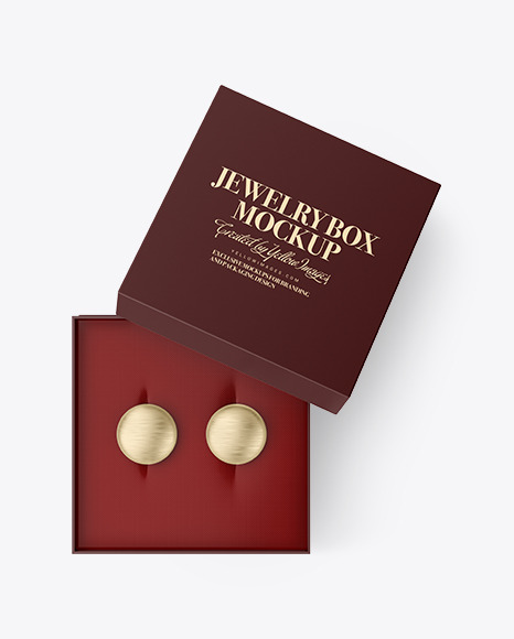 Jewelry Earrings in a Box Mockup