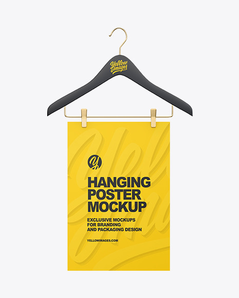 Paper Poster on Hanger Mockup