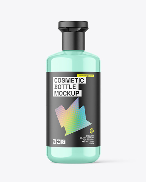 Colored Plastic Cosmetic Bottle Mockup