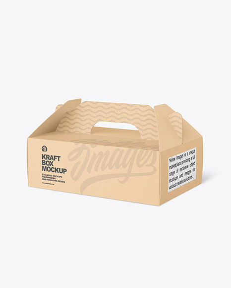 Kraft Box w/ Handle Mockup