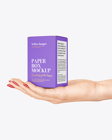 Paper Box in a Hand Mockup